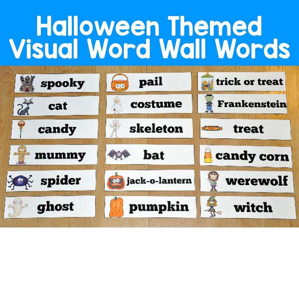 Halloween Themed Visual Word Wall Words