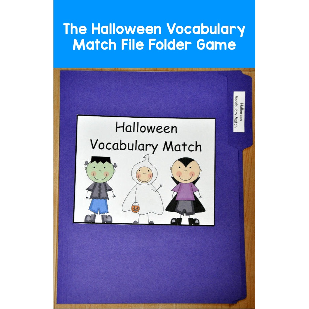 The Halloween Vocabulary Match File Folder Game