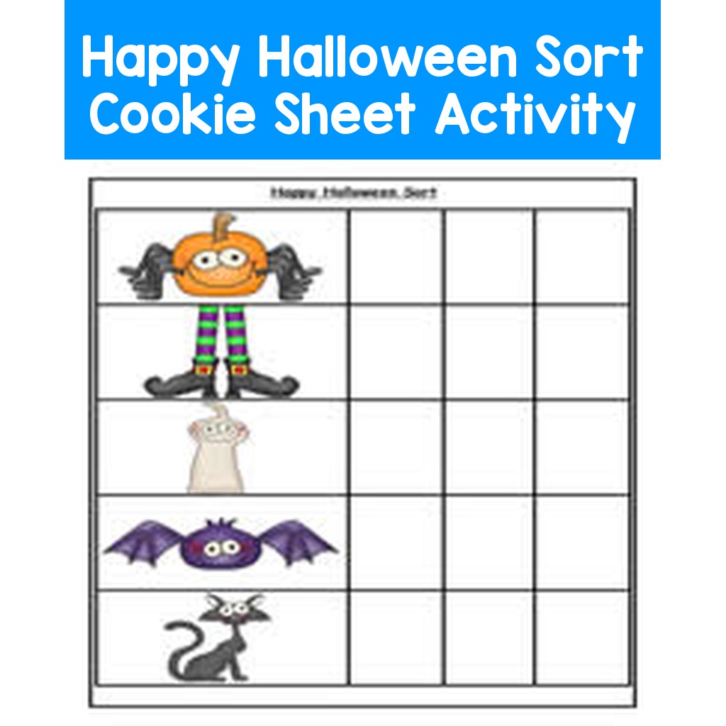 Happy Halloween Sort Cookie Sheet Activity