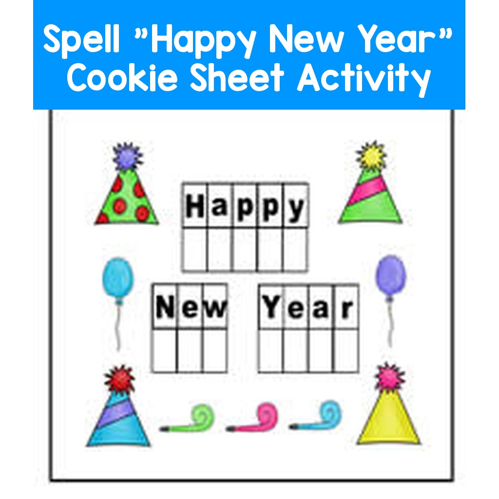 Spell "Happy New Year" Cookie Sheet Activity