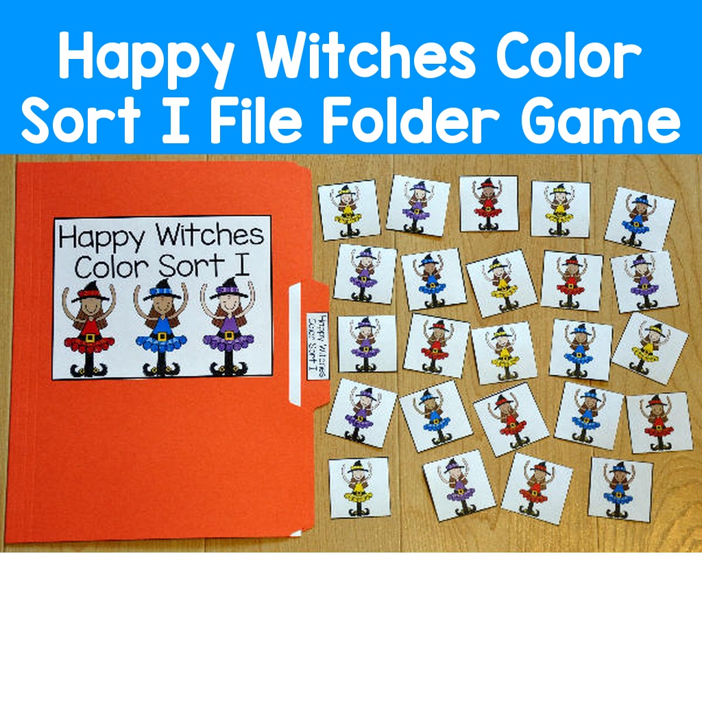 Happy Witches Color Sort I File Folder Game