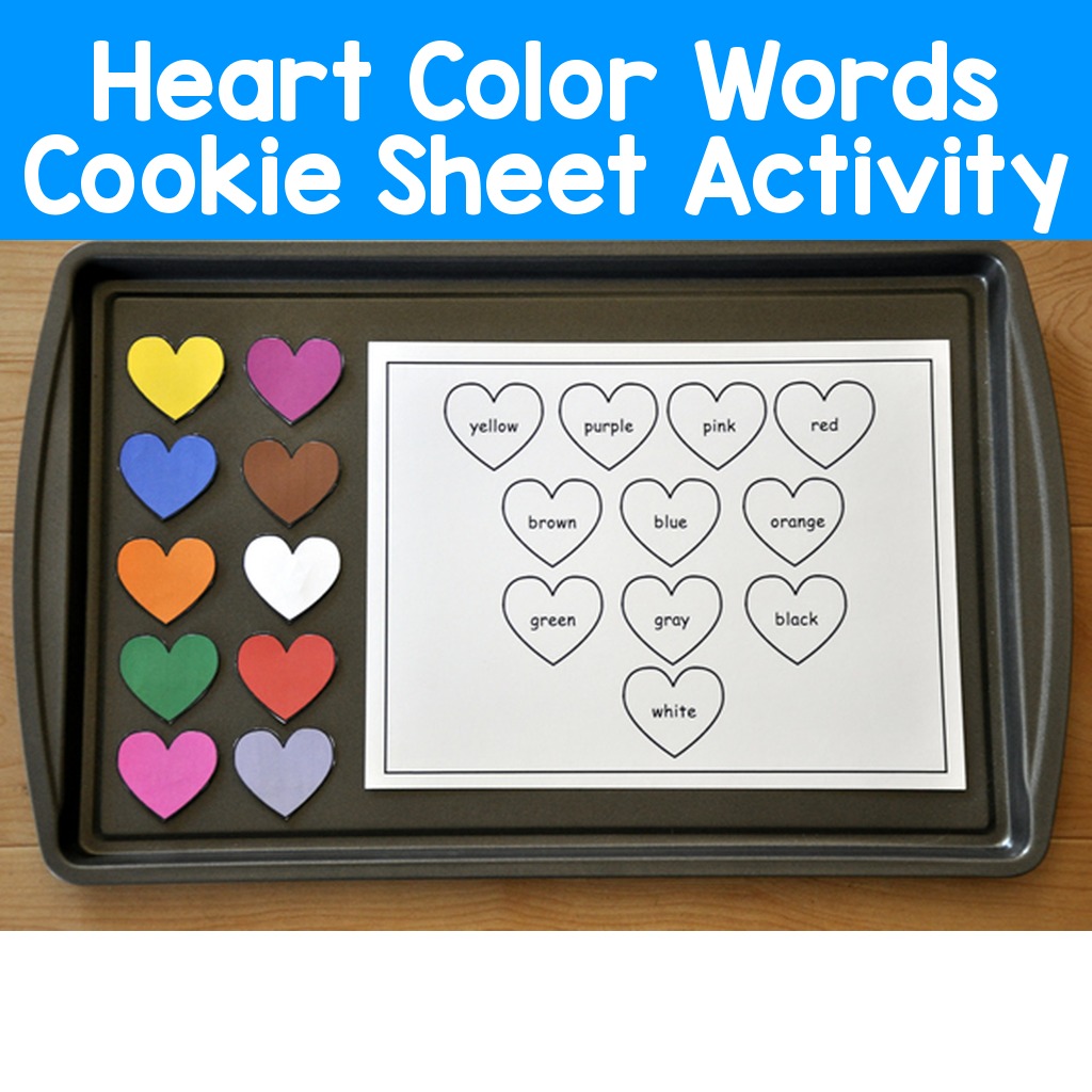 Heart Color Words Cookie Sheet Activity