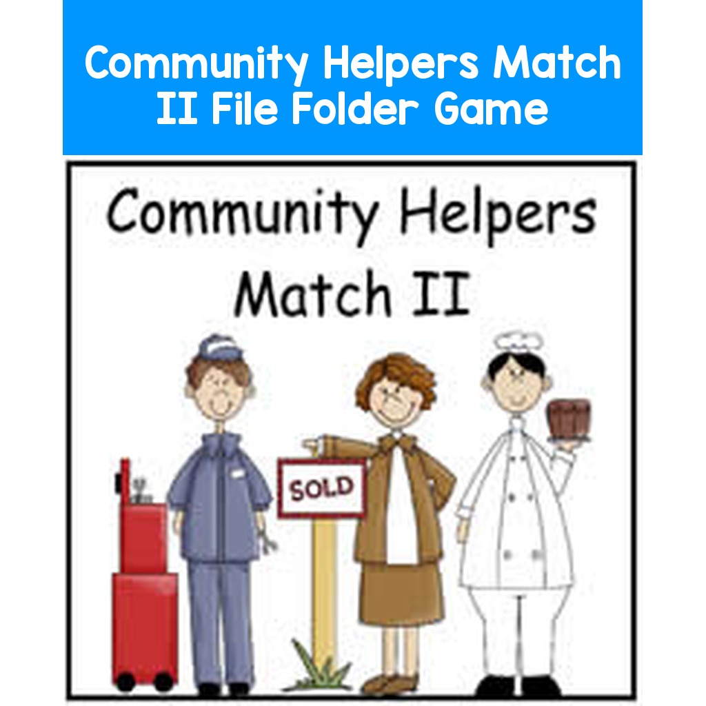 Community Helpers Match II File Folder Game