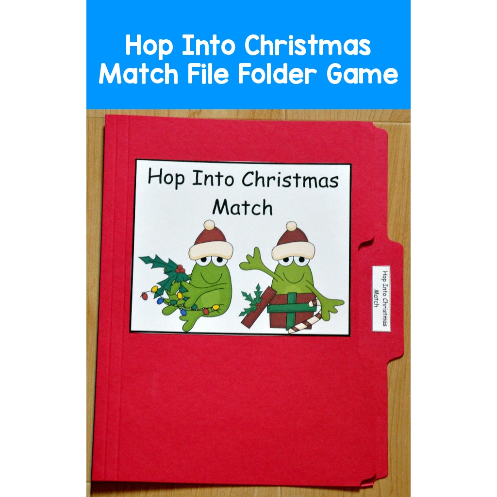 Hop Into Christmas Match File Folder Game
