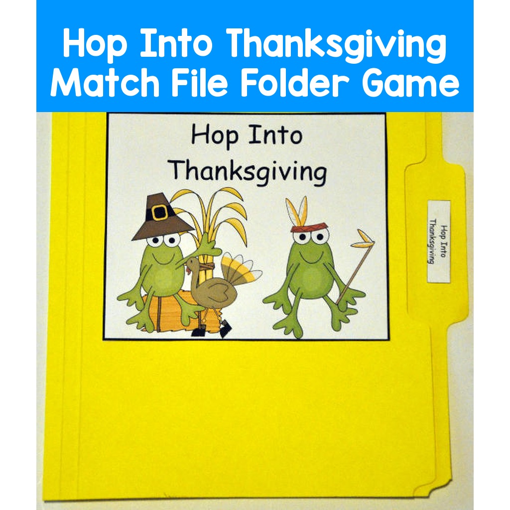 Hop Into Thanksgiving Match File Folder Game