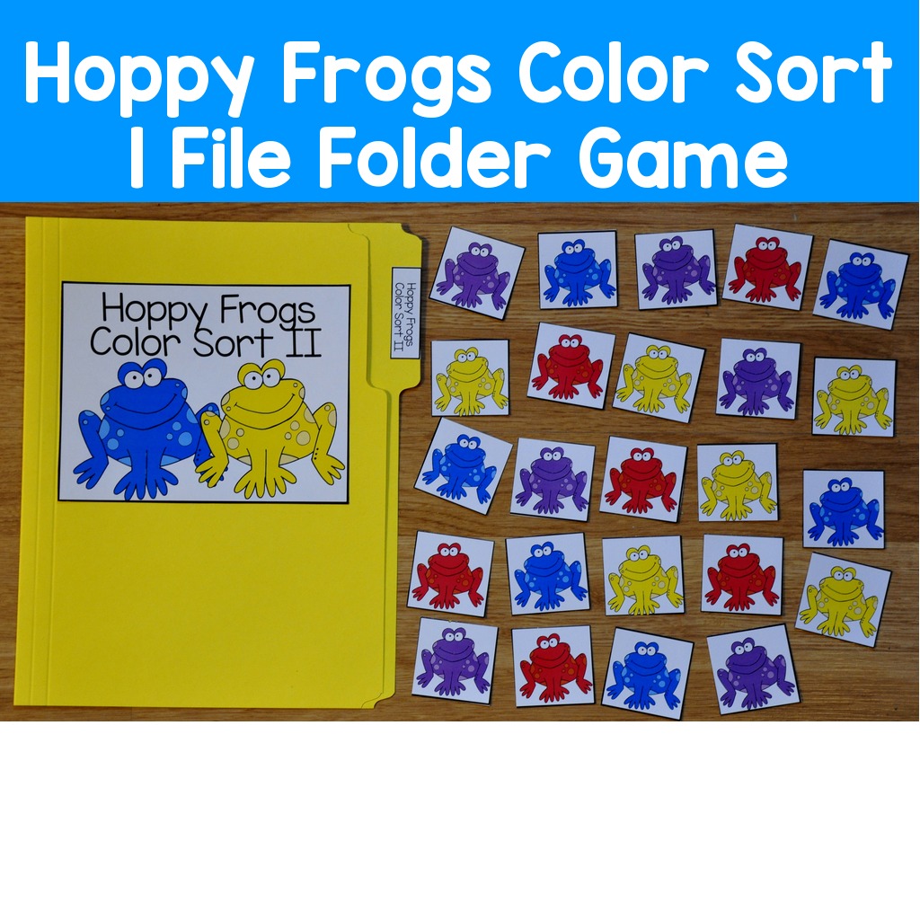 Hoppy Frogs Color Sort 1 File Folder Game