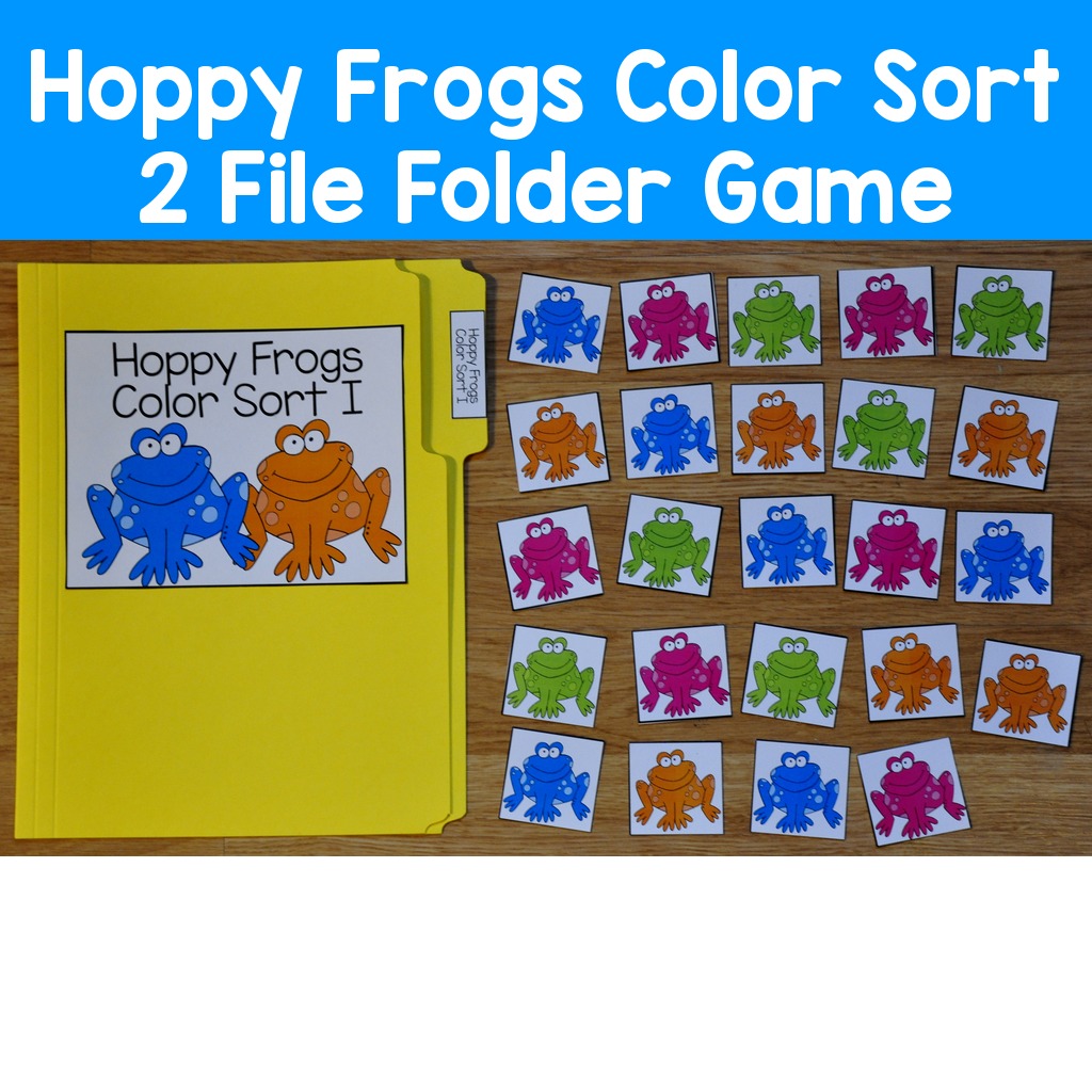 Hoppy Frogs Color Sort 2 File Folder Game