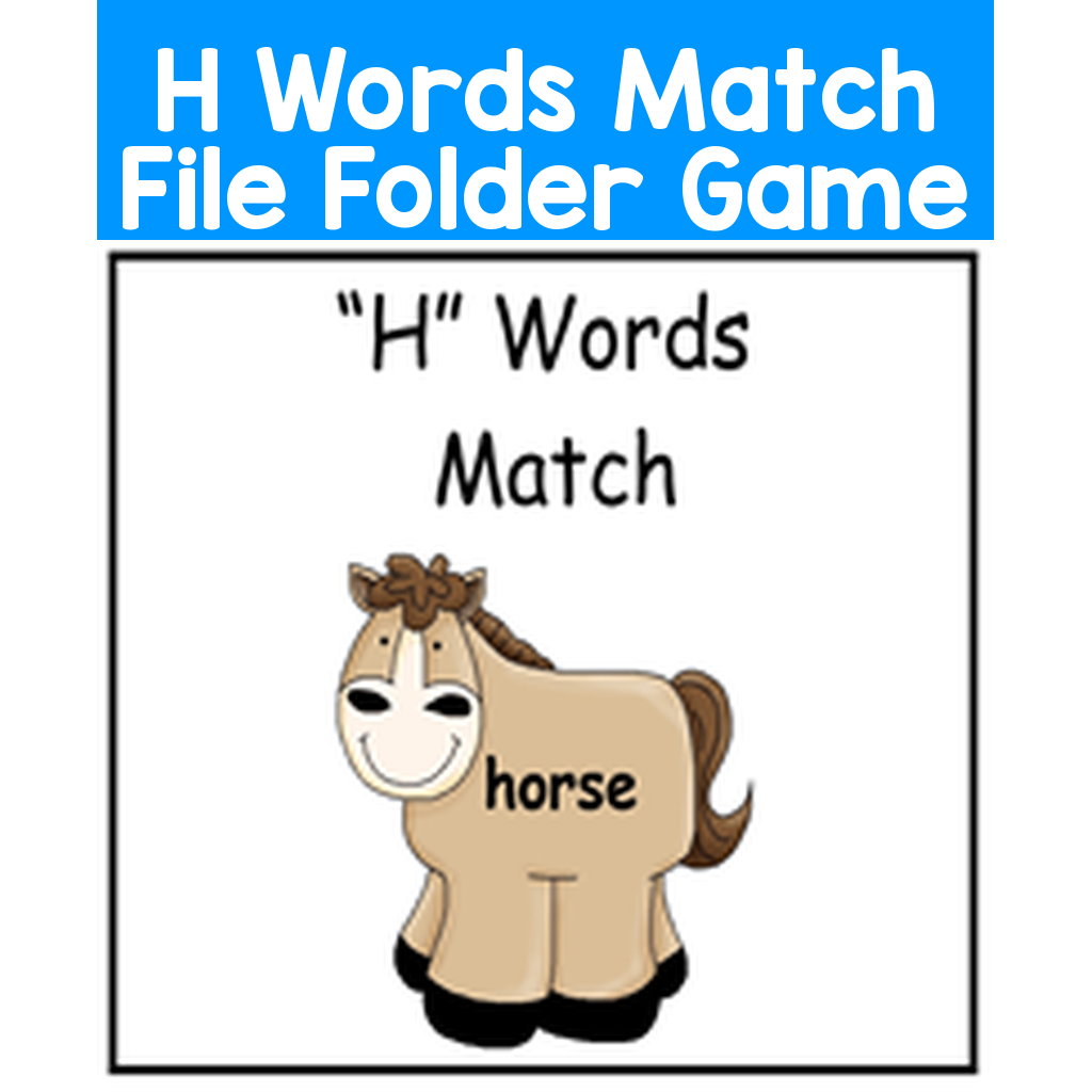 H Words Match File Folder Game