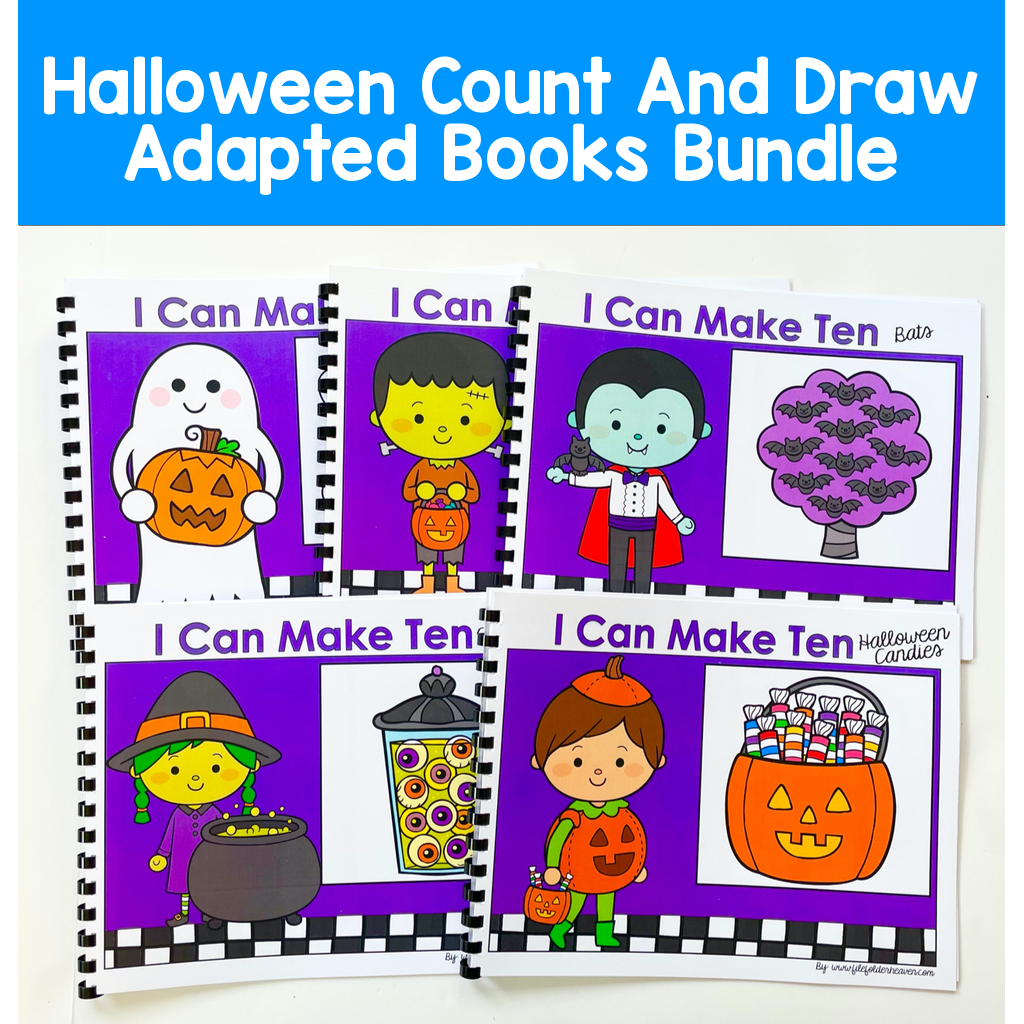 Halloween Count And Draw Adapted Books Bundle