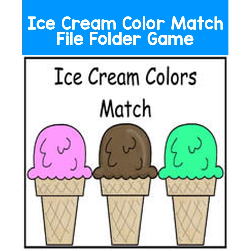 Ice Cream Color Match File Folder Game