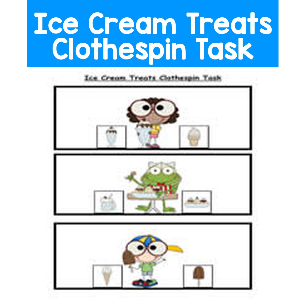 Ice Cream Treats Clothespin Task