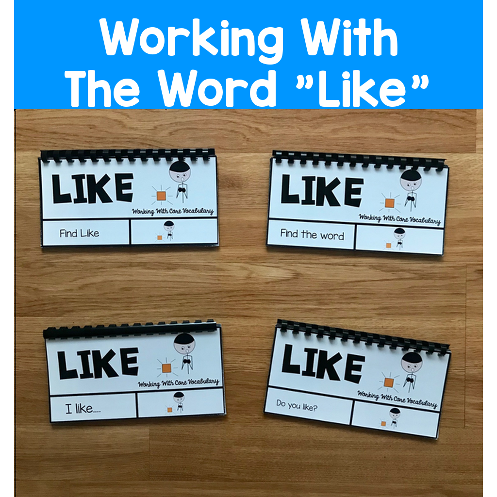 Core Vocabulary Flip Books "Working With The Word Like"