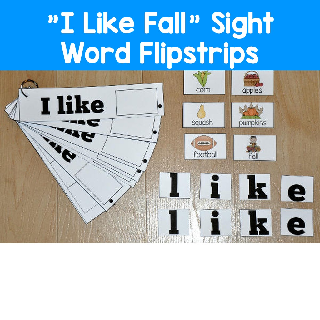 "I Like Fall" Sight Word Flipstrips