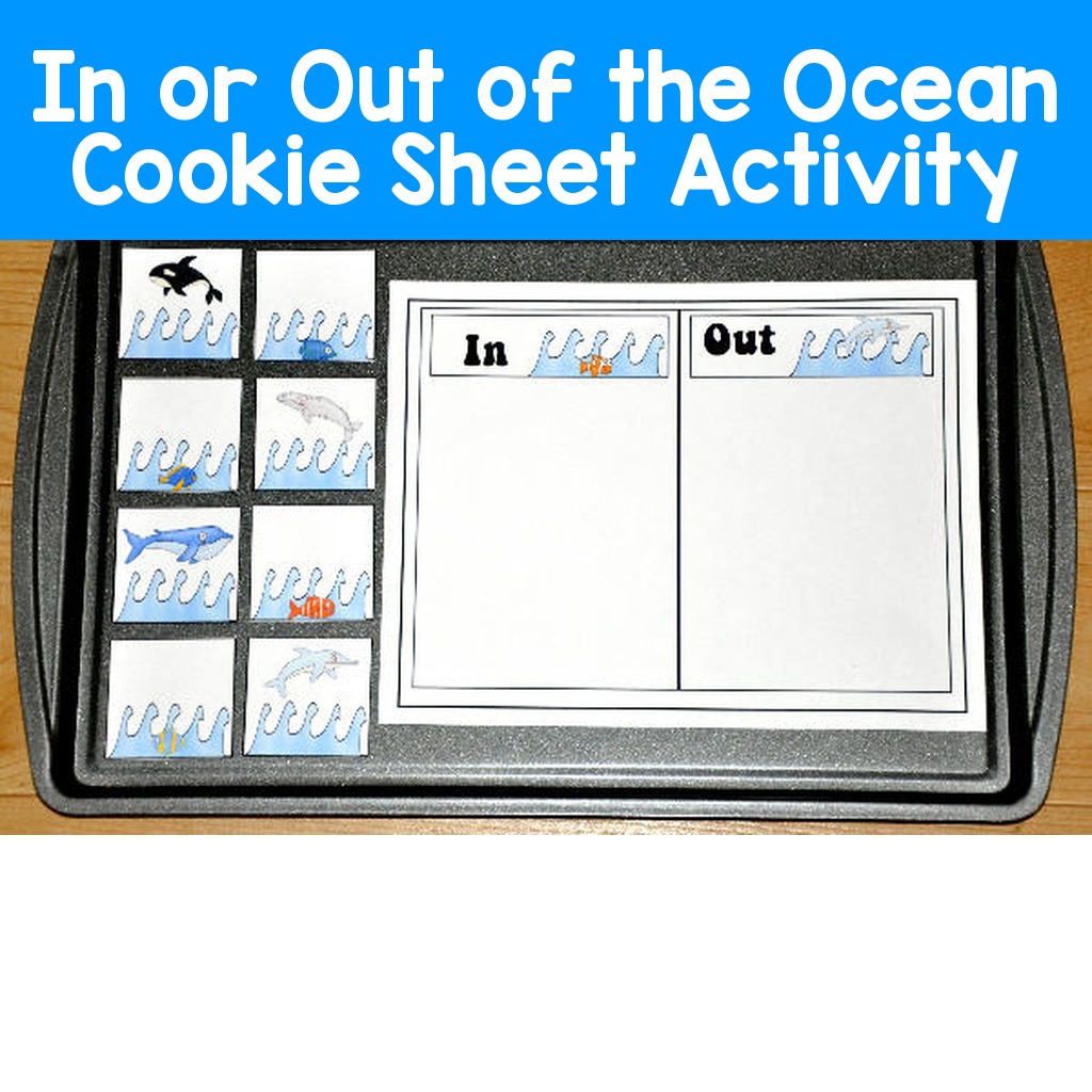 In or Out of the Ocean Cookie Sheet Activity