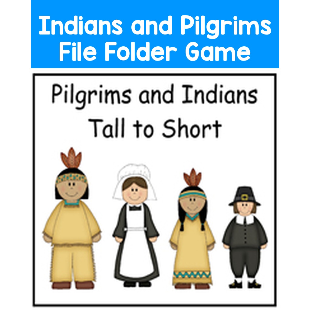 Indians and Pilgrims File Folder Game