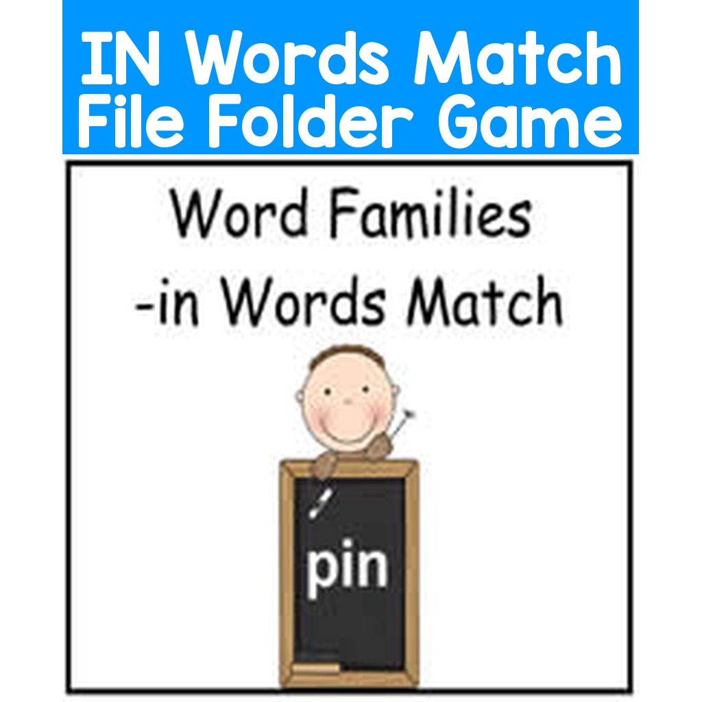 IN Words Match File Folder Game
