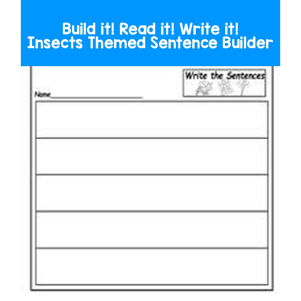 Build it! Read it! Write it! Insects Themed Sentence Builder