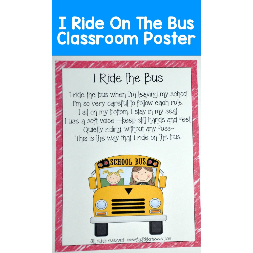 I Ride On The Bus Classroom Poster
