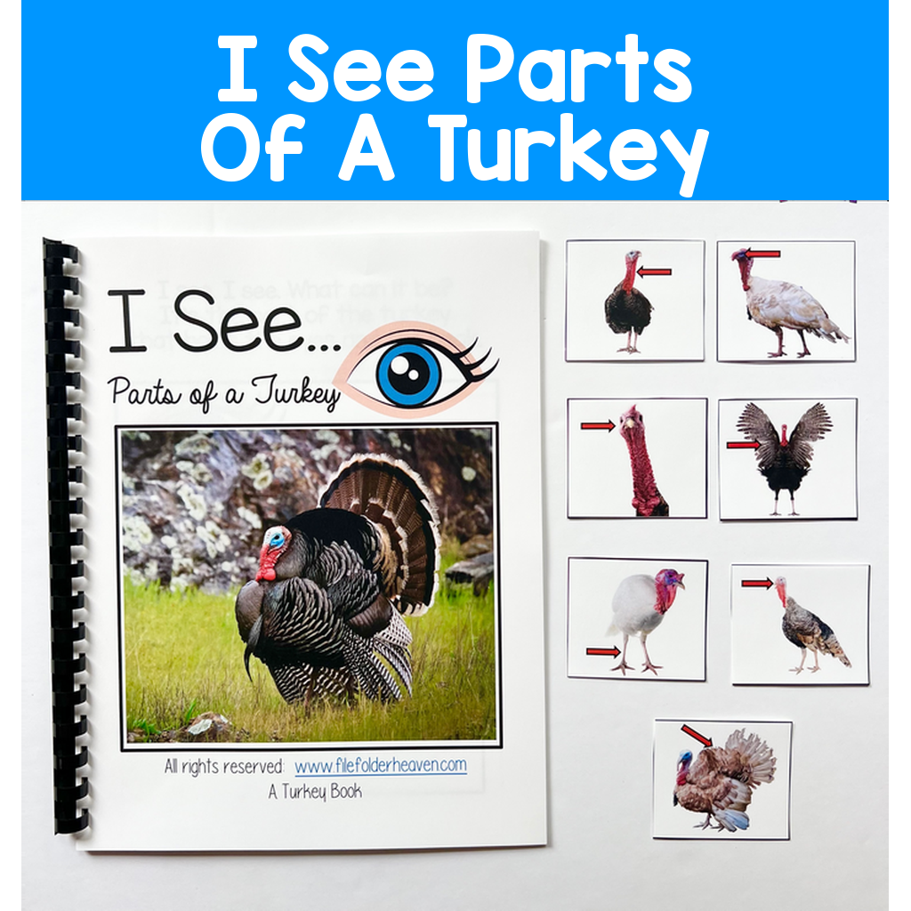 "I See" Parts of a Turkey Adapted Book (w/Real Photos)