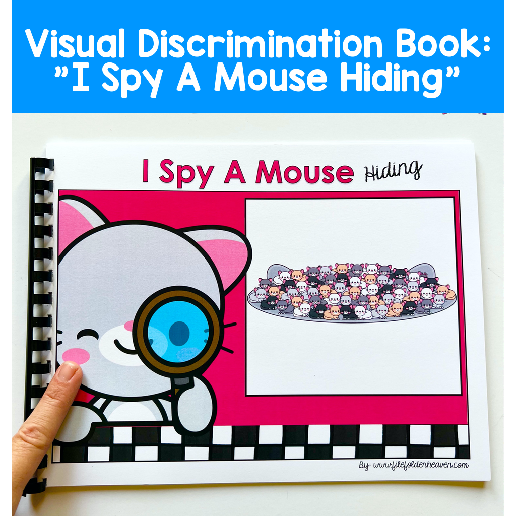 Visual Discrimination Book:  "I Spy A Mouse Hiding"