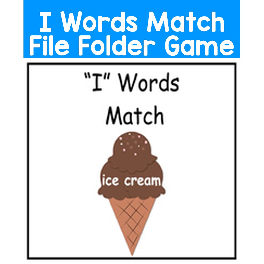 I Words Match File Folder Game