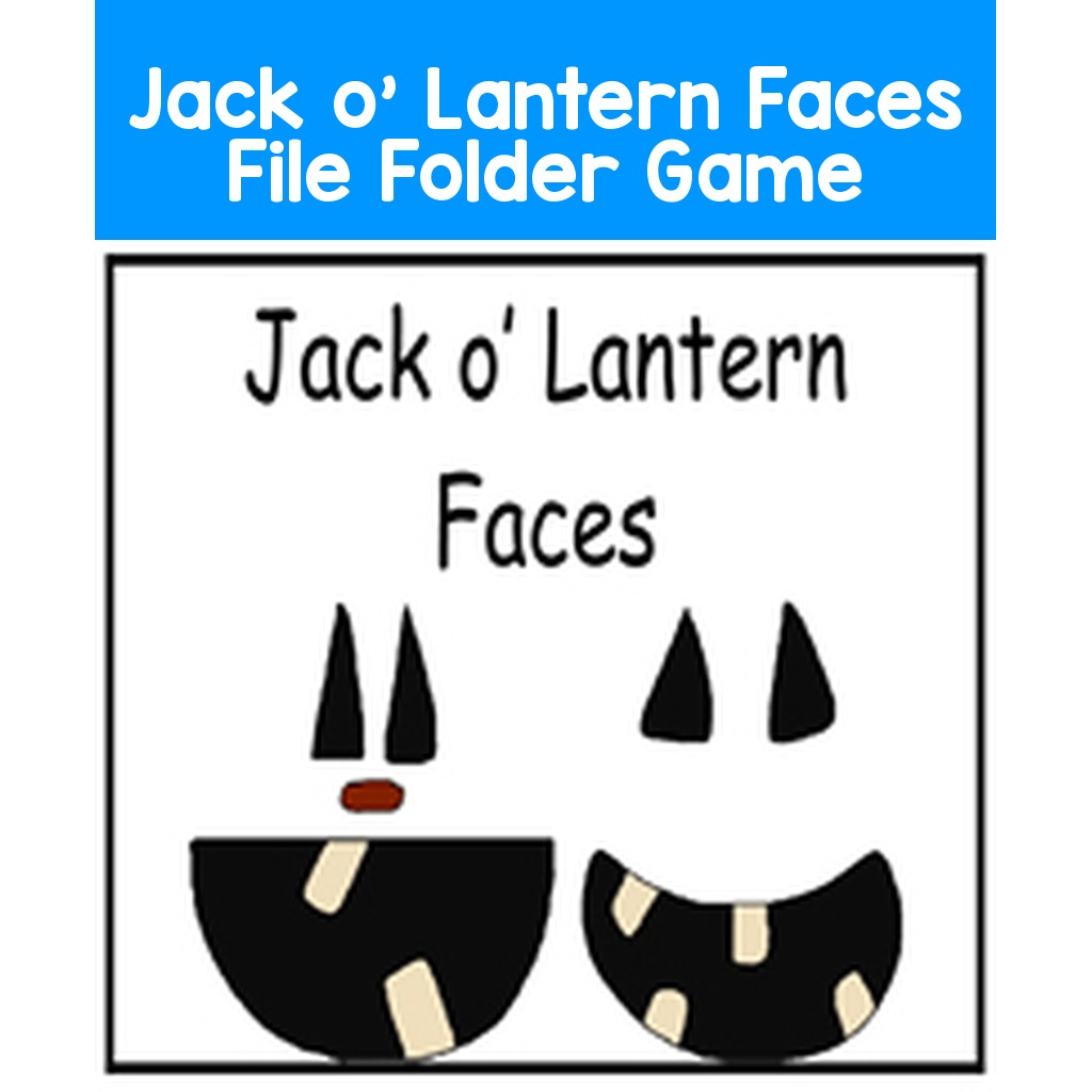 Jack o' Lantern Faces File Folder Game