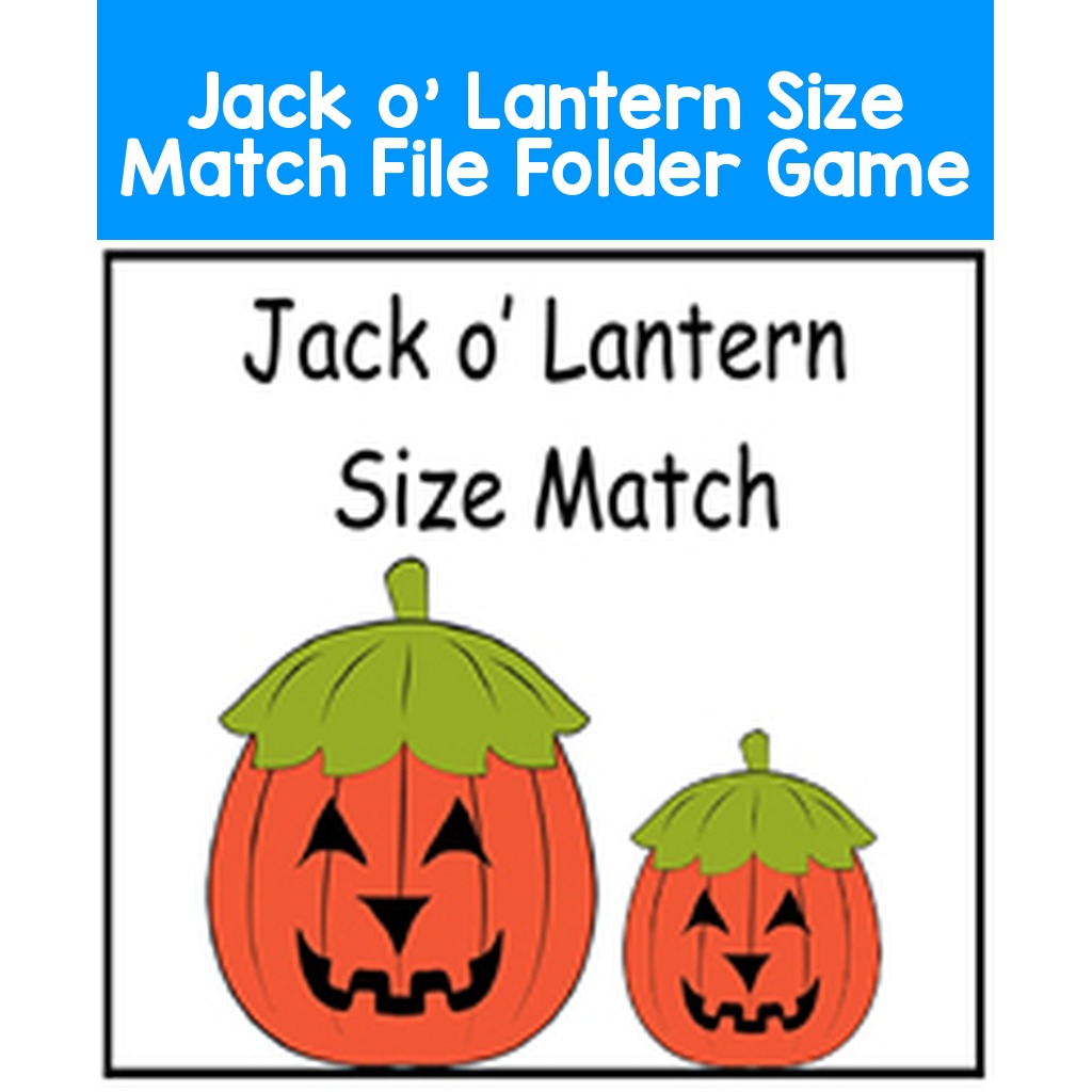 Jack o' Lantern Size Match File Folder Game