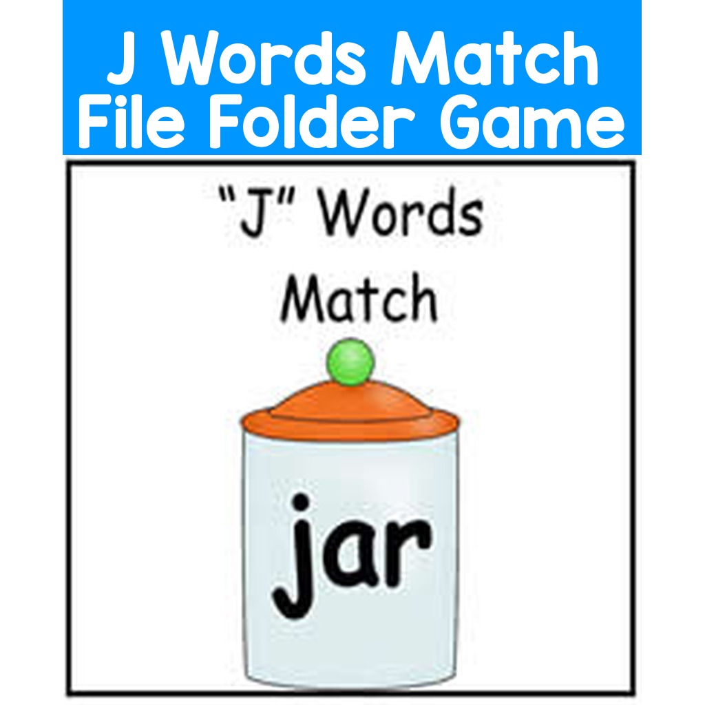 J Words Match File Folder Game