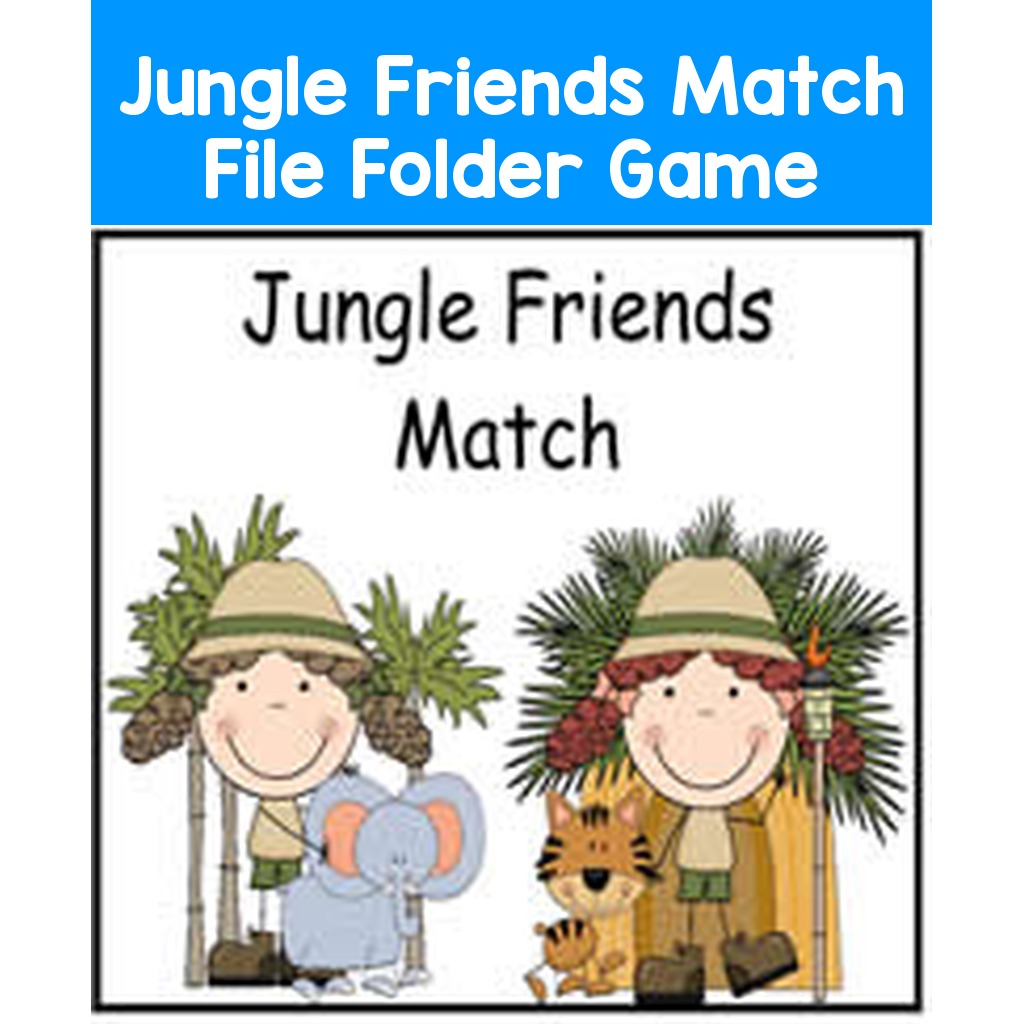 Jungle Friends Match File Folder Game
