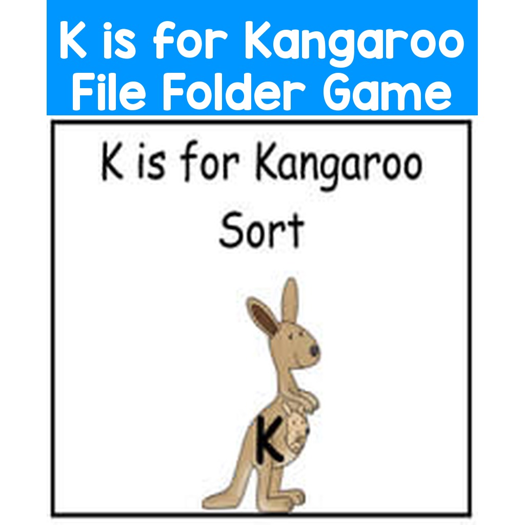 K is for Kangaroo File Folder Game