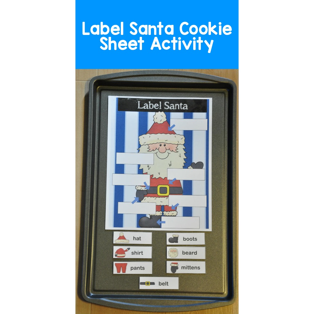 Label Santa Cookie Sheet Activity