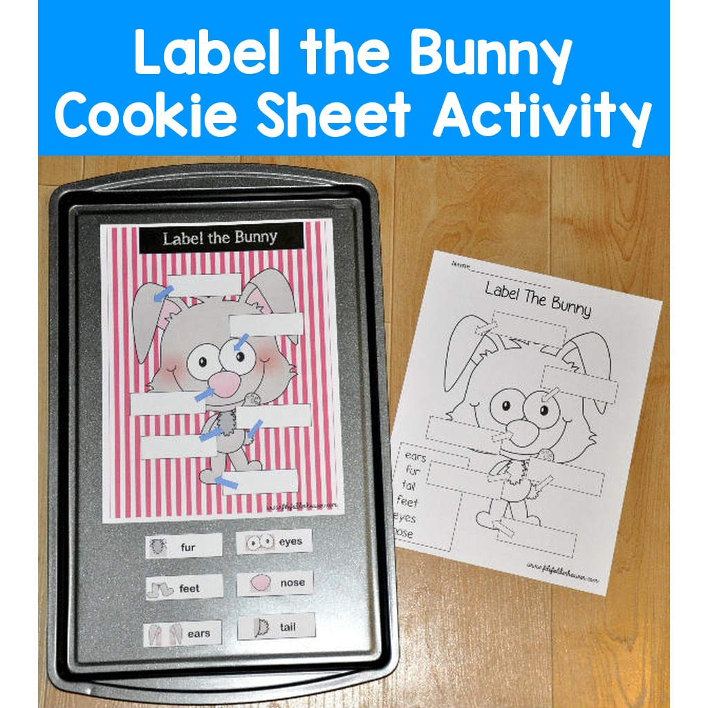 Label the Bunny Cookie Sheet Activity