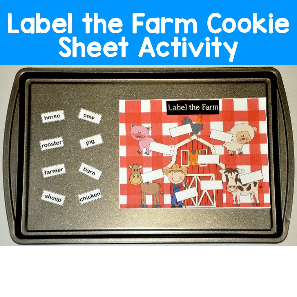 Label the Farm Cookie Sheet Activity