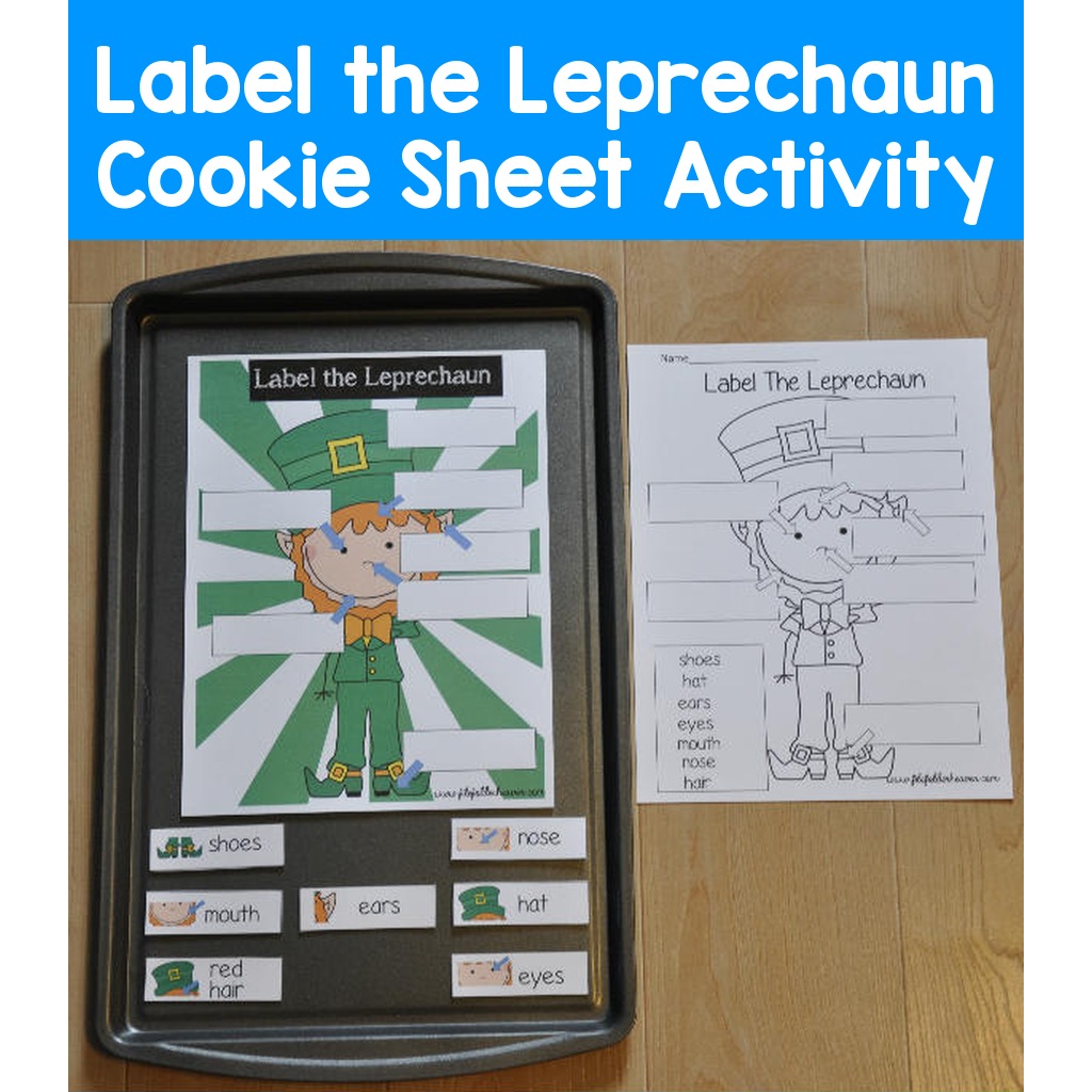 Label the Leprechaun Cookie Sheet Activity
