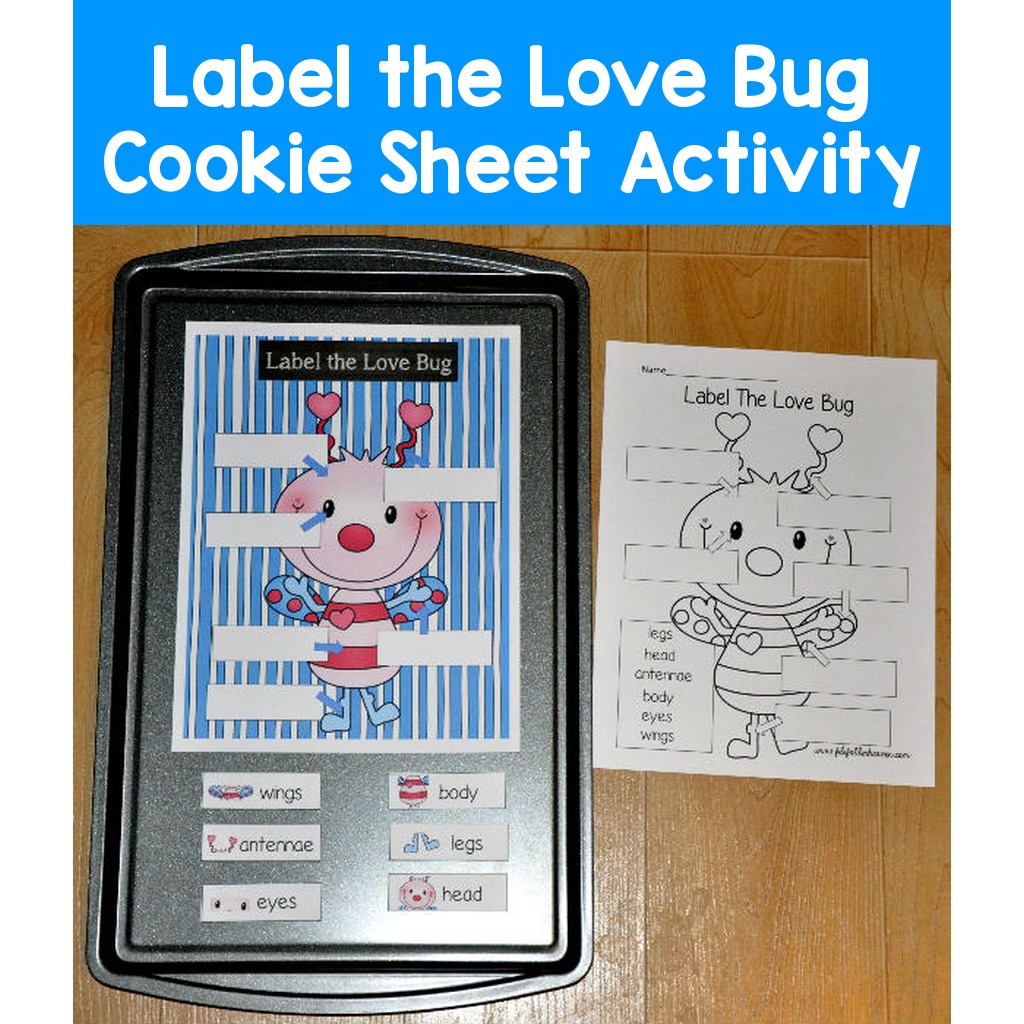 Label the Love Bug Cookie Sheet Activity