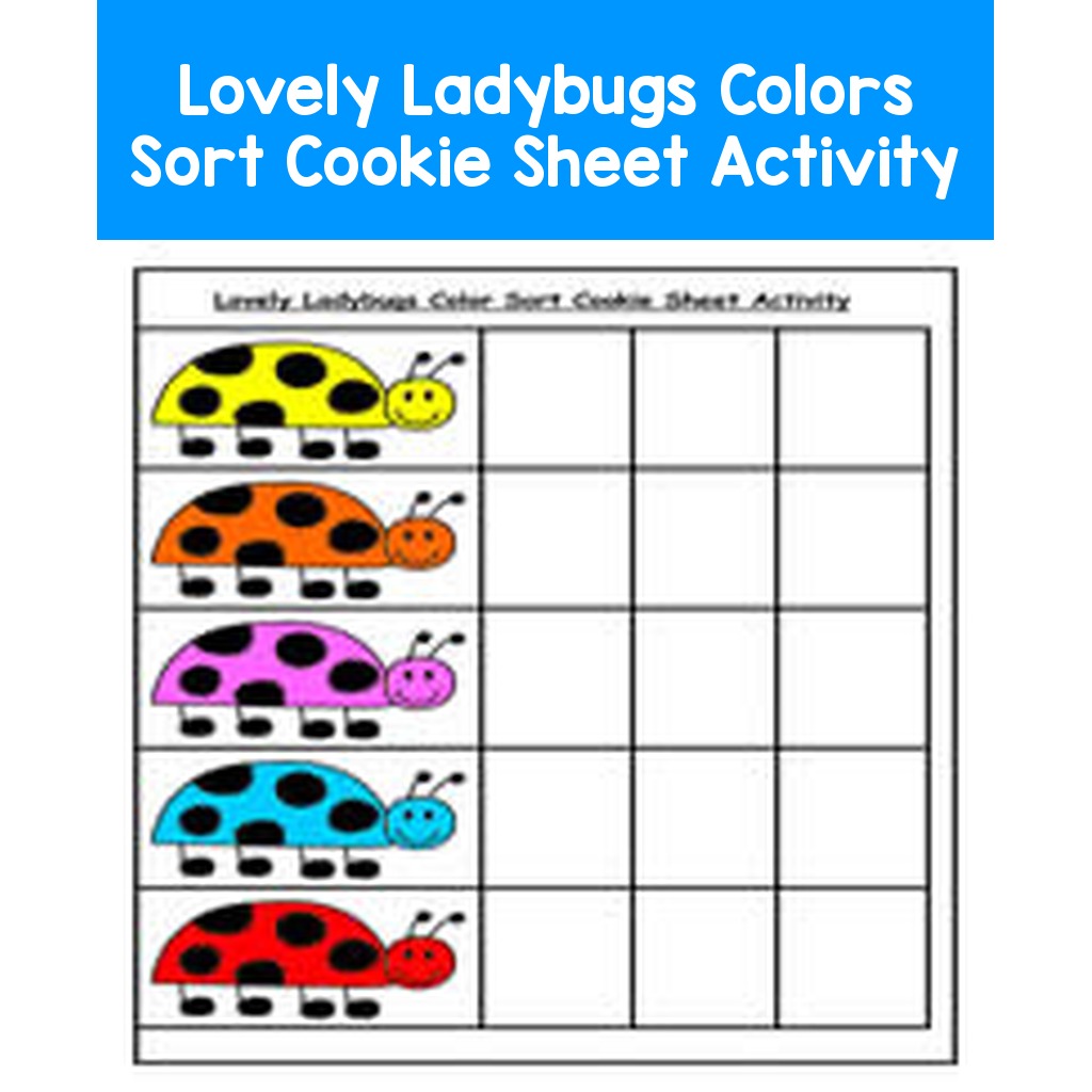 Lovely Ladybugs Colors Sort Cookie Sheet Activity
