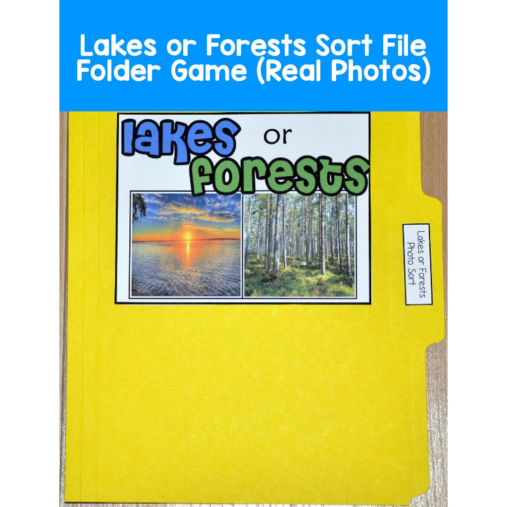 Lakes or Forests Sort File Folder Game (Real Photos)