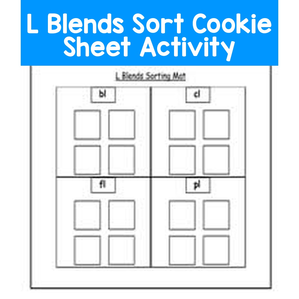 L Blends Sort Cookie Sheet Activity