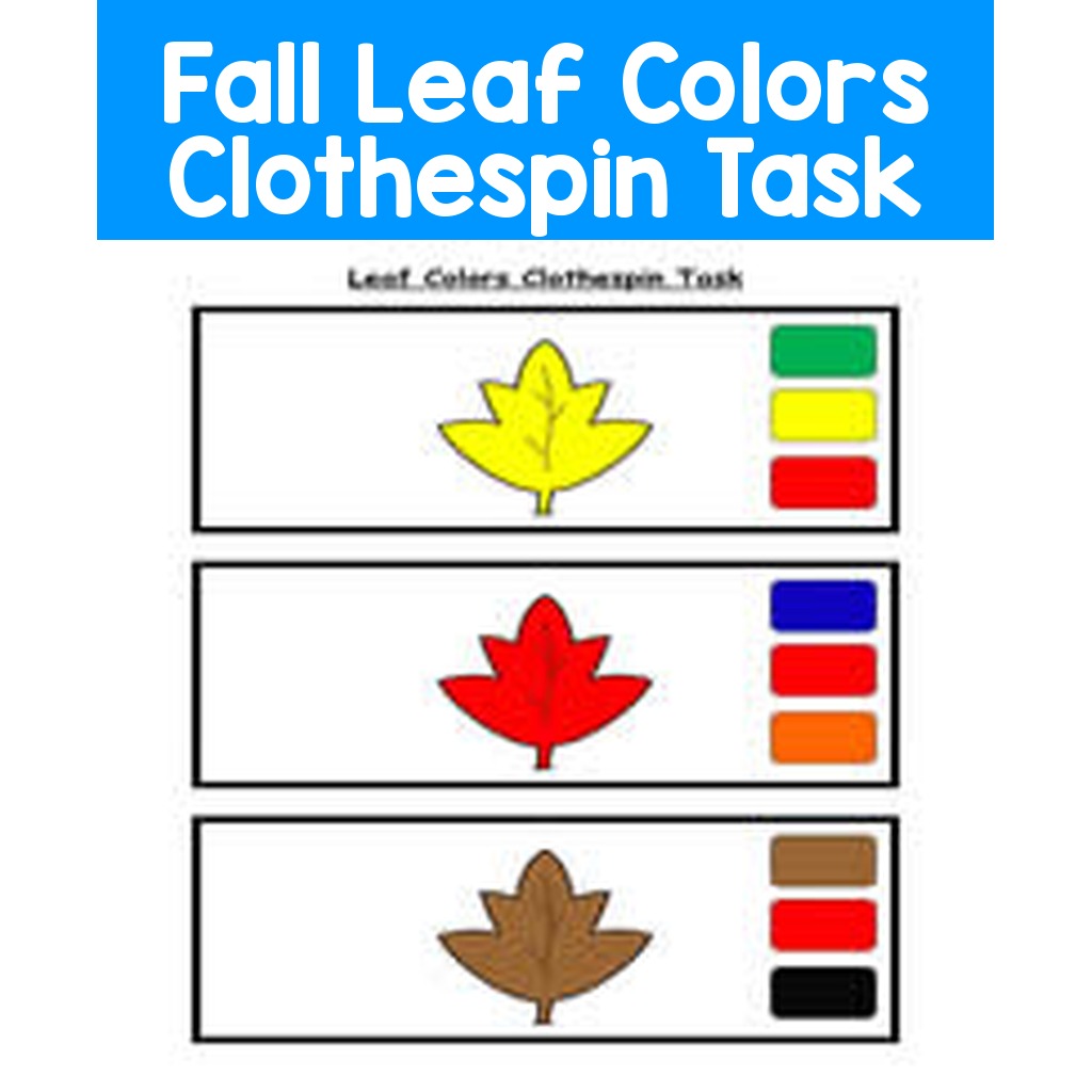 Fall Leaf Colors Clothespin Task