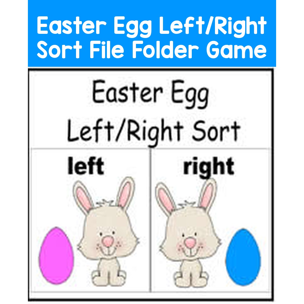 Easter Egg Left/Right Sort File Folder Game