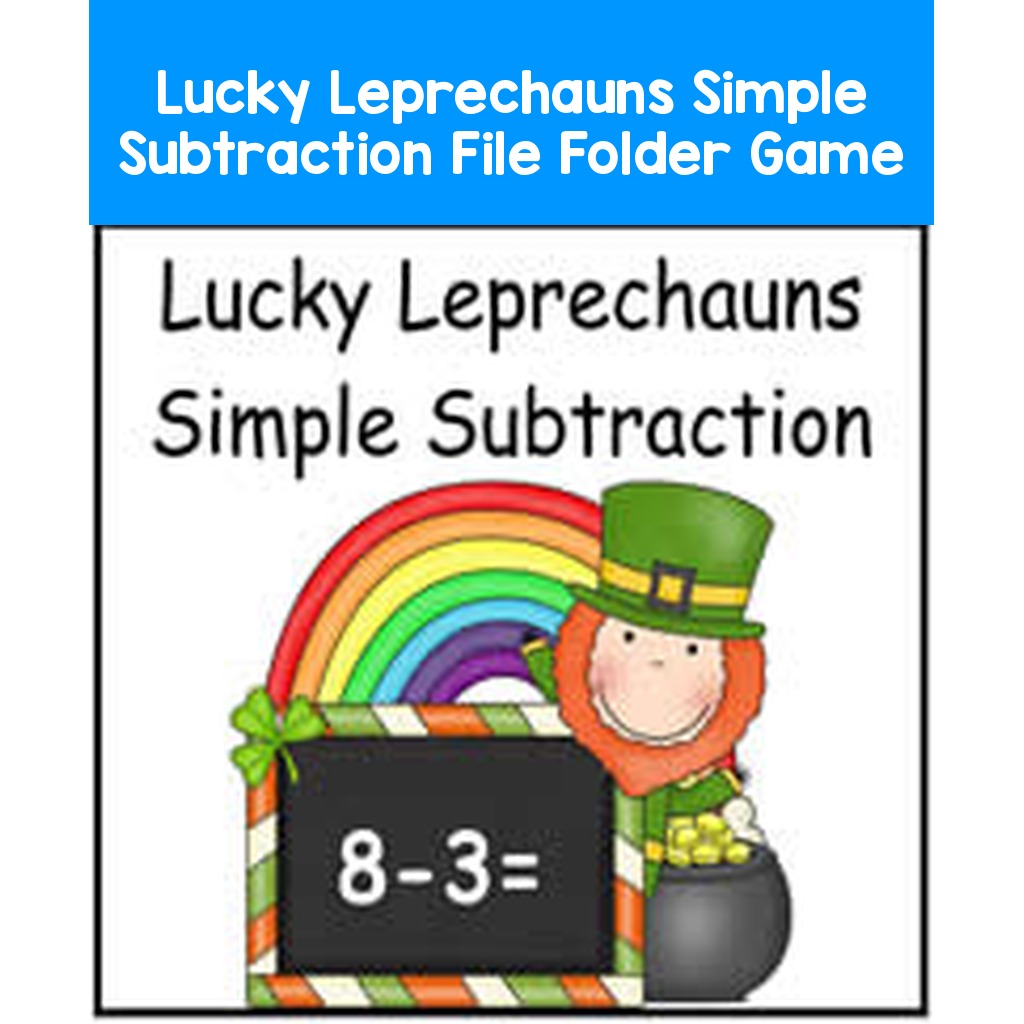 Lucky Leprechauns Simple Subtraction File Folder Game