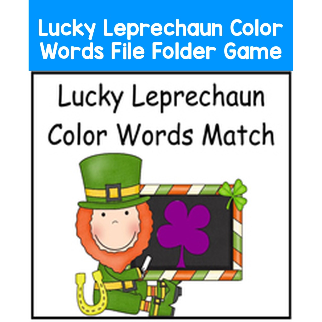 Lucky Leprechaun Color Words File Folder Game