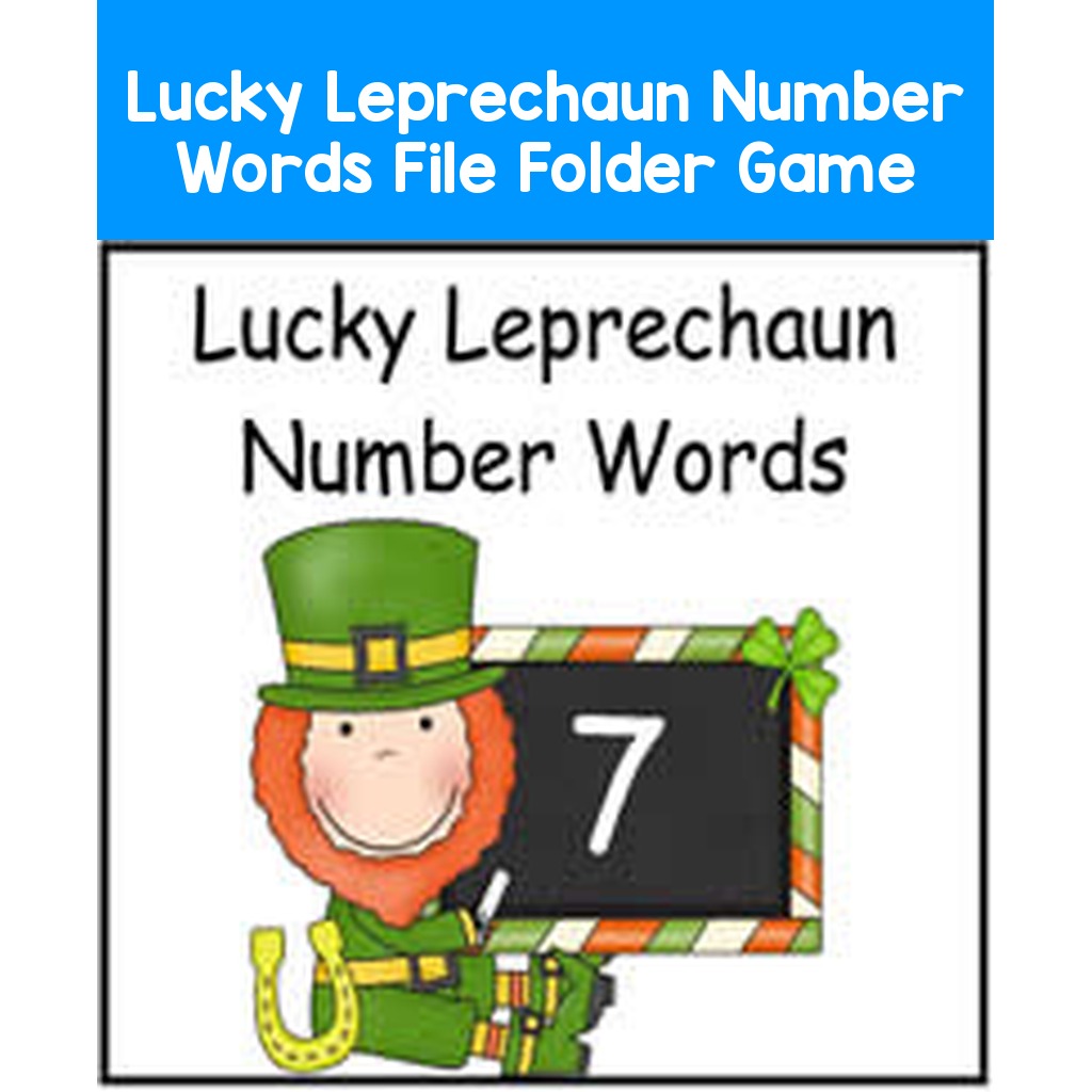 Lucky Leprechaun Number Words File Folder Game