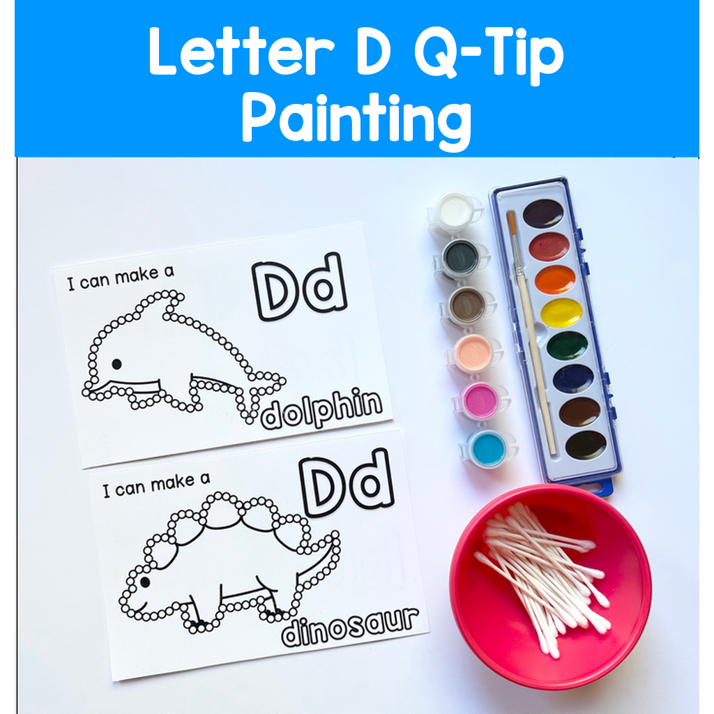 Letter D Q-Tip Painting