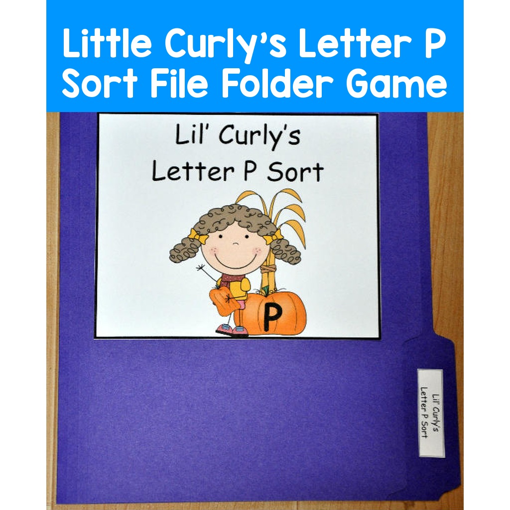 Little Curly's Letter P Sort File Folder Game