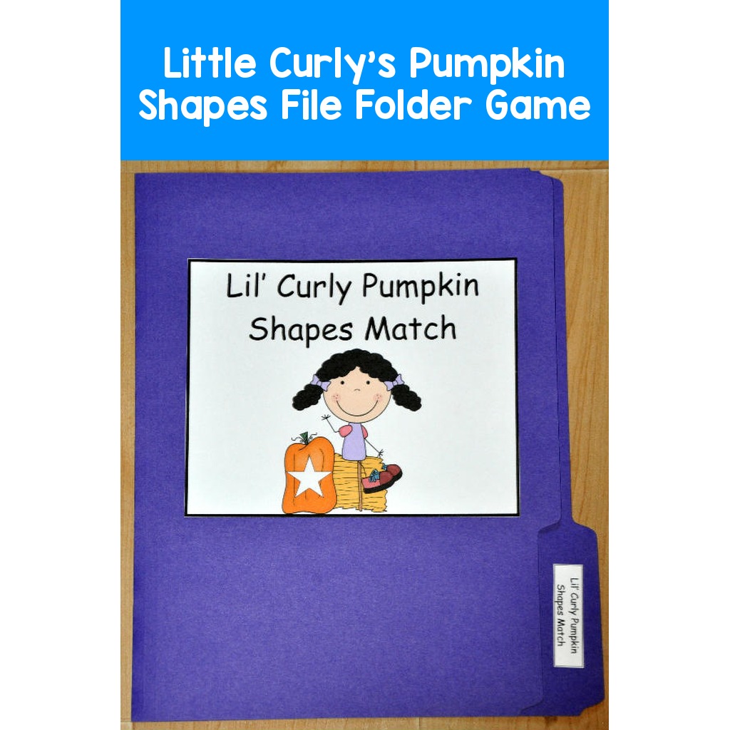 Little Curly's Pumpkin Shapes File Folder Game