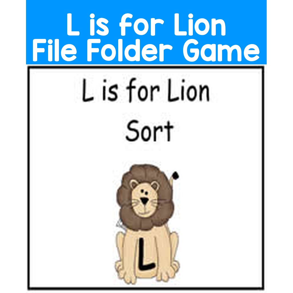 L is for Lion File Folder Game