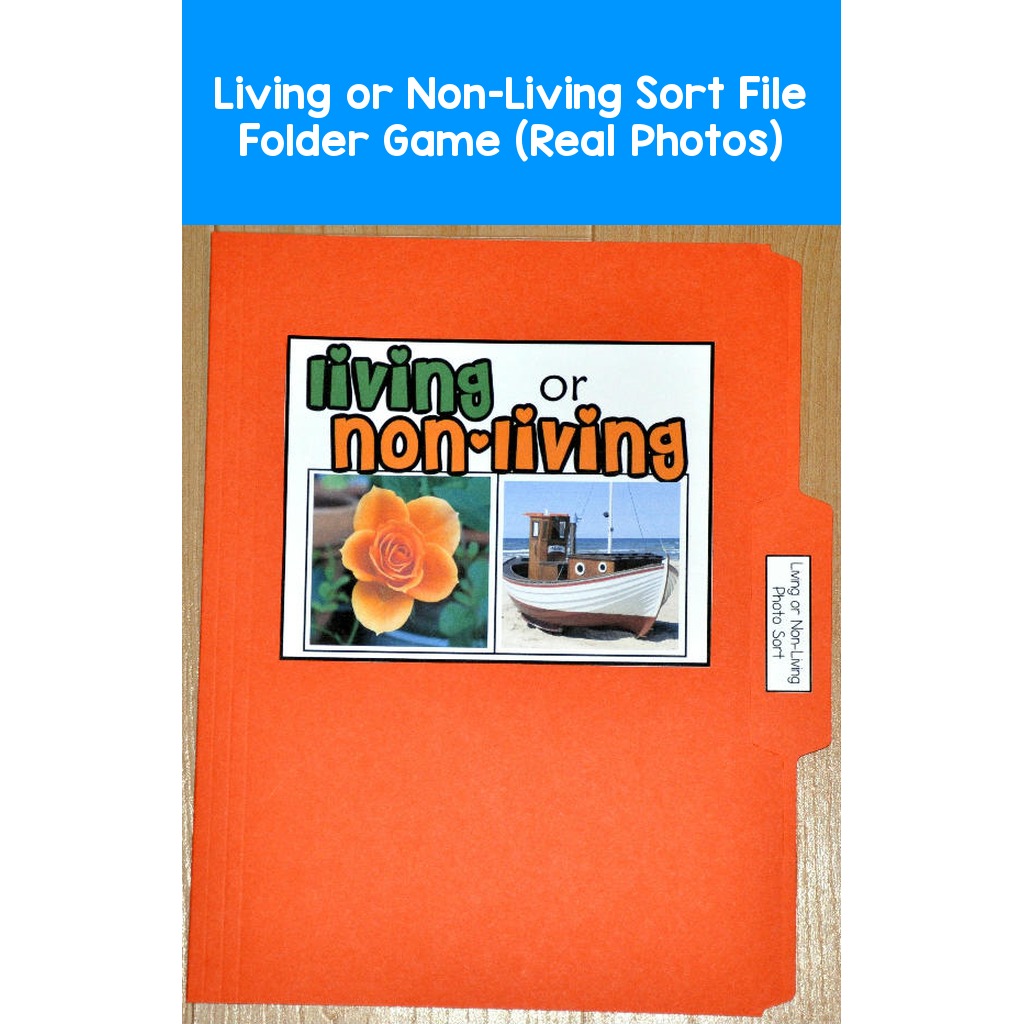 Living or Non-Living Sort File Folder Game (Real Photos)