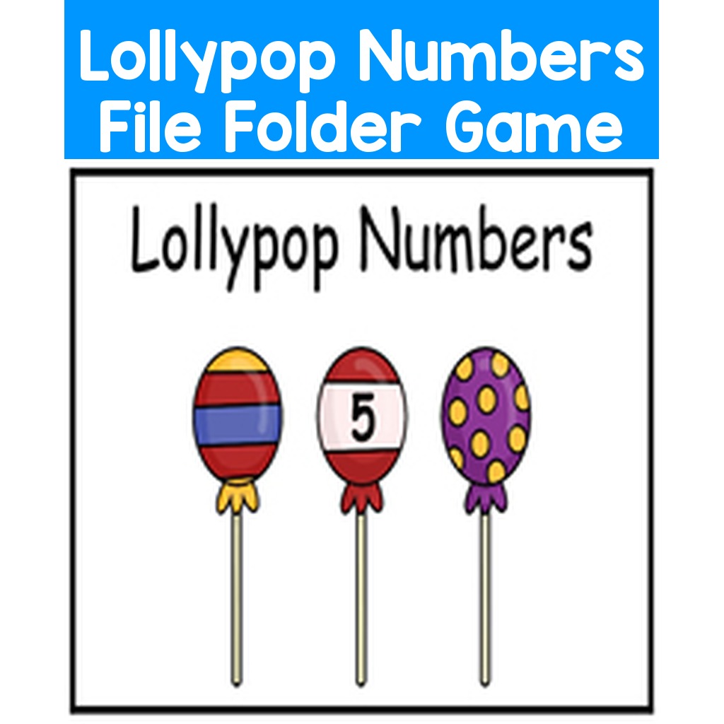 Lollypop Numbers File Folder Game