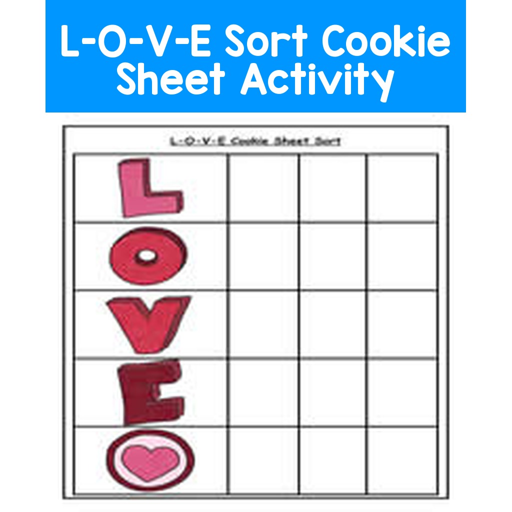 L-O-V-E Sort Cookie Sheet Activity